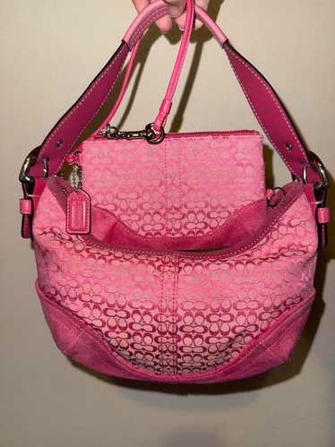 【美品】Coach Pink Salmon Hobo Shoulder Bag Coach Madison Salmon Pink Pebble Leather Hobo Shoulder Bag