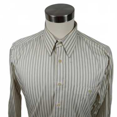 Albert Nipon Mens Single Needle Button Up White S… - image 1