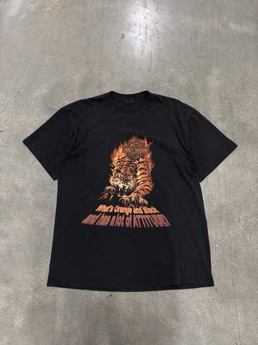 Harley-Davidson tiger fire flame XL 古着 Harley-Davidson tiger fire flame XL 古着 - メルカリ