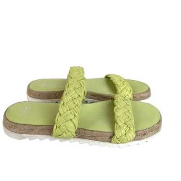 Marc Fisher Jaimee Lime Leather Slides Citron 7.5 - image 1