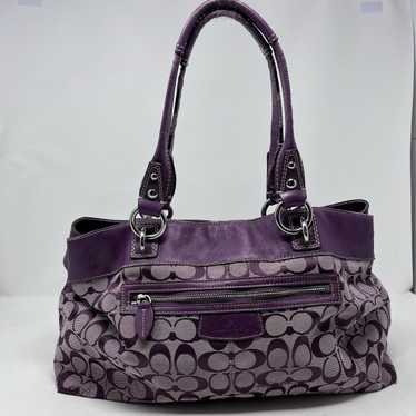バッグ COACH Penelope Leather Tote Bag Purple 🌸 New Coach Penelope Light Violet Smooth Leather Shoulder