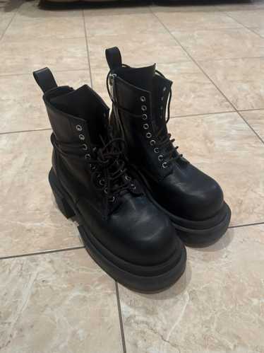 靴 RickOwens Beatle Bogun Leather Boots 44 Rick Owens Gray Beatle Bogun Boots Rick Owens