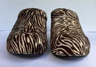 Dansko Zebra Print Clog Mule Platform Slip On Wom… - image 1
