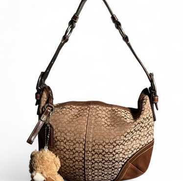 バッグ Coach Signature Soho Shoulder Bag Suede Coach Signature Soho Shoulder Bag Suede