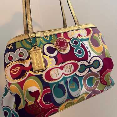 バッグ Coach Poppy Bird Feathers Kiss Lock Bag バッグ Coach Poppy Bird Feathers Kiss Lock Bag Coach Poppy