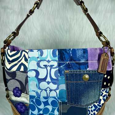 バッグ Coach Multicolor Patchwork Hobo Ltd Rare COACH Hampton HOBO Multicolor Patchwork Shoulder Bag | Depop