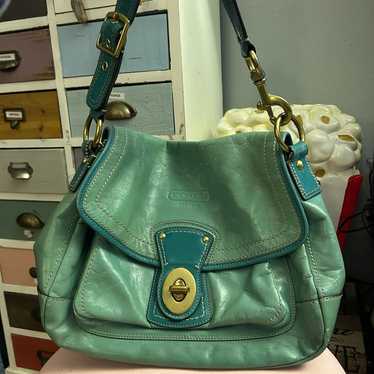 バッグ 65th Coach Turn Lock Legacy Bag Green 65th Coach Turn Lock Legacy Bag Green