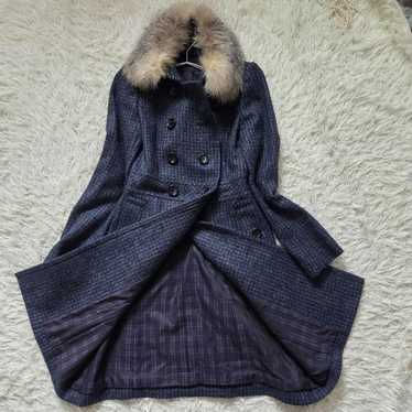 BURBERRY BLUE LABEL ポンチョ ラクーンファー ブラック M BURBERRY BLUE LABEL ポンチョ ラクーンファー ブラック M