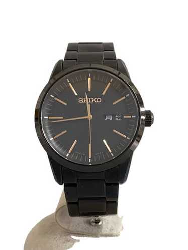 SEIKO ソーラー 腕時計 V158 0BA0 Seiko Solar V158-0AB0 Silver Tone Black Dial Day Date