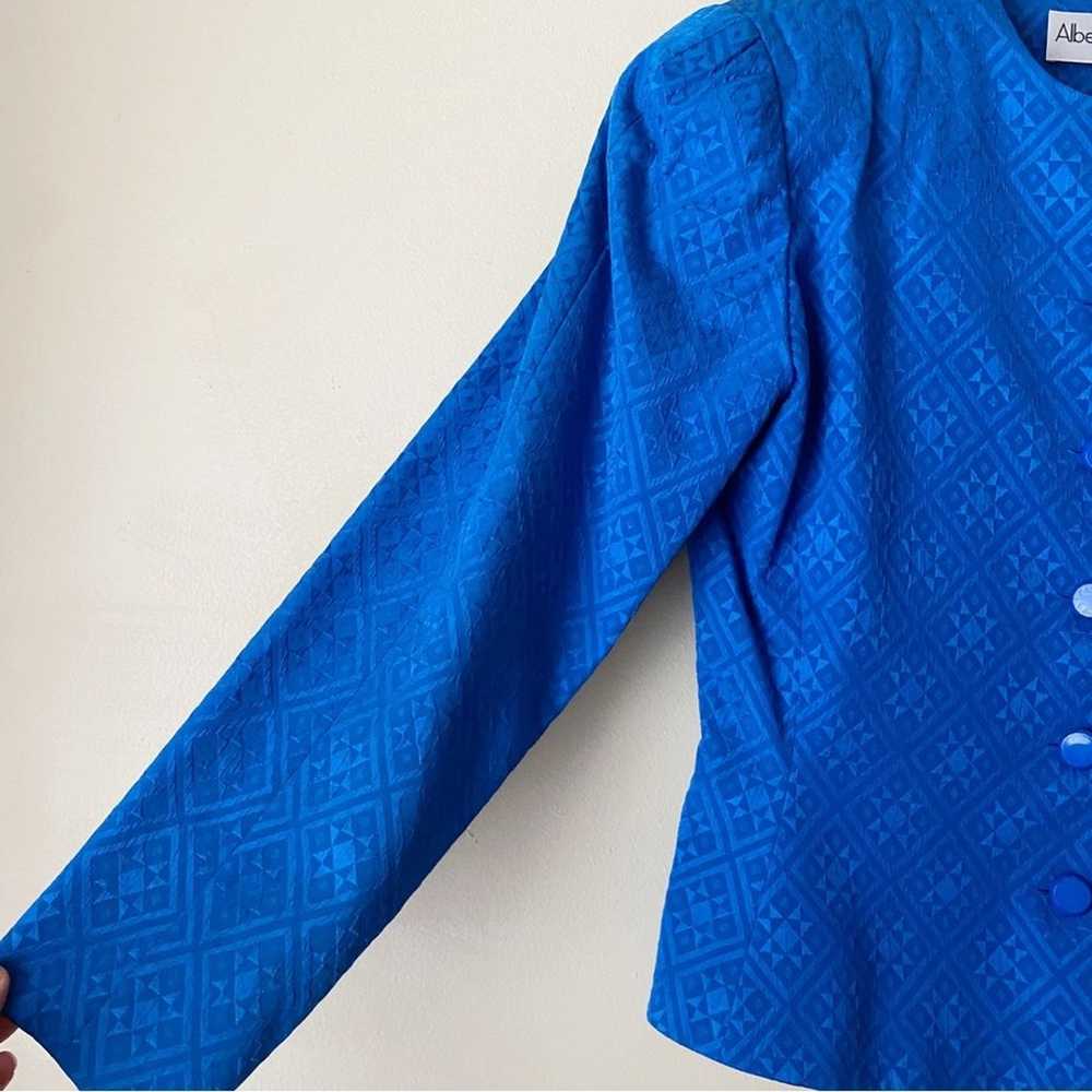 Albert Nipon Vintage 100% Silk Button Front Blaze… - image 3