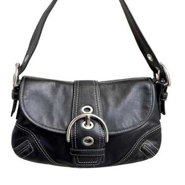 バッグ Coach y2k Soho MiniSignature Leather Bag MINT Coach Y2K Soho Brown Sig Mini C's Small Buckle Flap