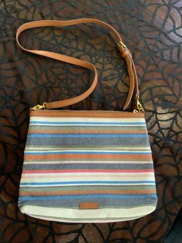 Fossil Multi-Color Stripe Style Boho Retro Crossb… - image 1