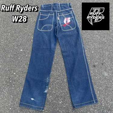 ruff ryders シャイニーデニム RUFF RYDERS jeans, shiny blue, vintage baggy, 90s hip hop