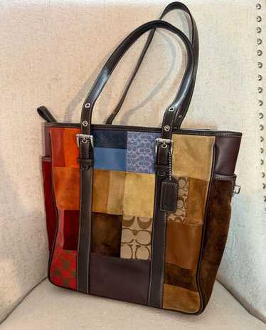 バッグ Coach Multi Color Suede Bag Pouch Set バッグ Coach Multi Color Suede Bag Pouch Set Coach Patchwork