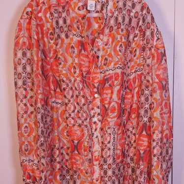 Ruby Rd Burnout Button Front Blouse Jacket Size 2… - image 1