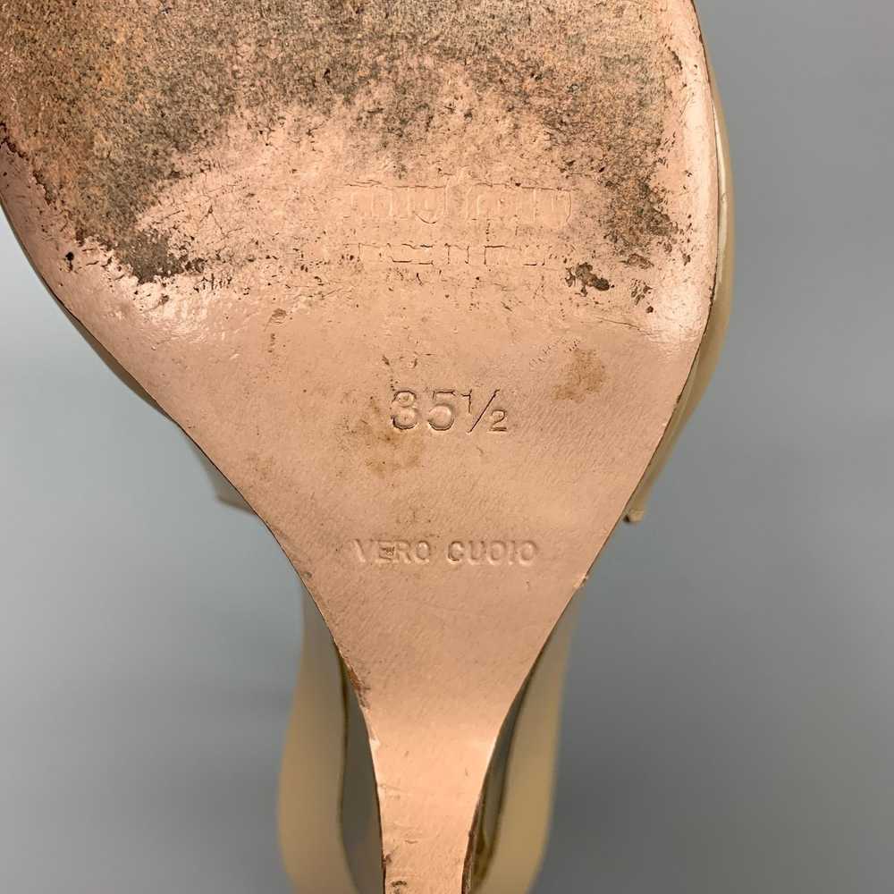 Miu Miu MIU MIU Size 5.5 Beige & Gold Patent Leat… - image 7