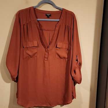 Torrid Harper Rust Blouse With Button Accents Siz… - image 1