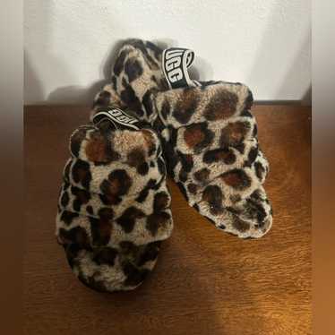 Ugg Fluff Yeah Slide Slippers In A Leopard Print … - image 1