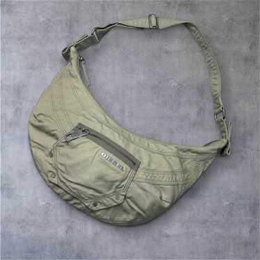 バッグ Y2K Archive Diesel Sling Shoulder Bag Diesel Men Olive Green Archive Shoulder Bag Y2K Crescent