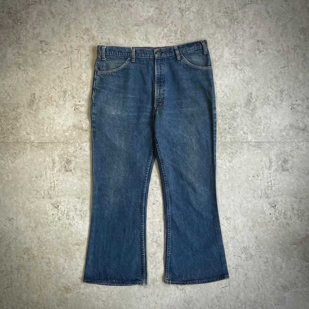70s Levi's 646 66 Early Model Bell Bottoms Orange… - image 1