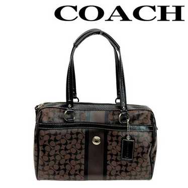 バッグ COACH mini boston bag shoulder Signature Coach handbag mini boston - Gem