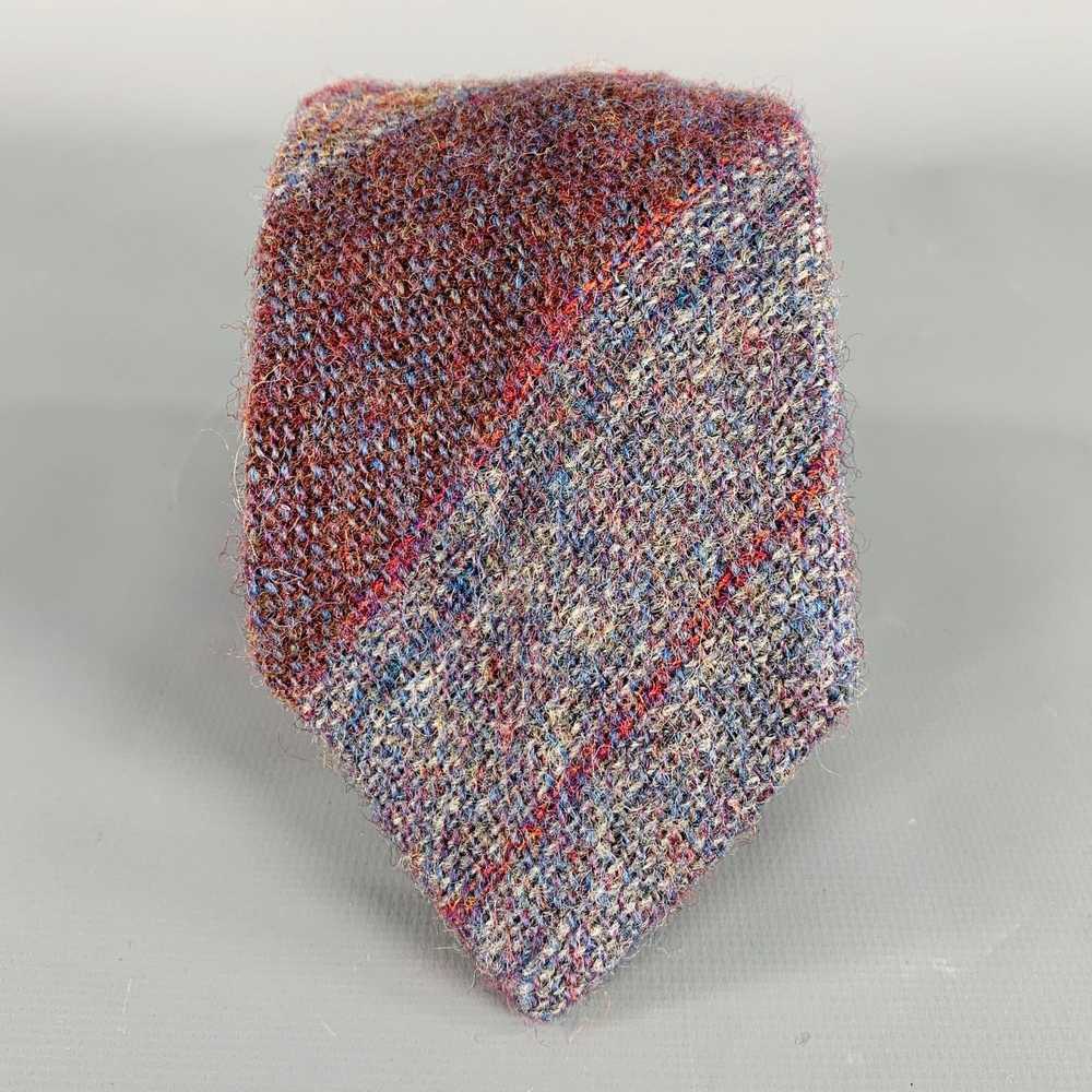 Other Blue Multi-Color Diagonal Stripe Wool Woven… - image 1