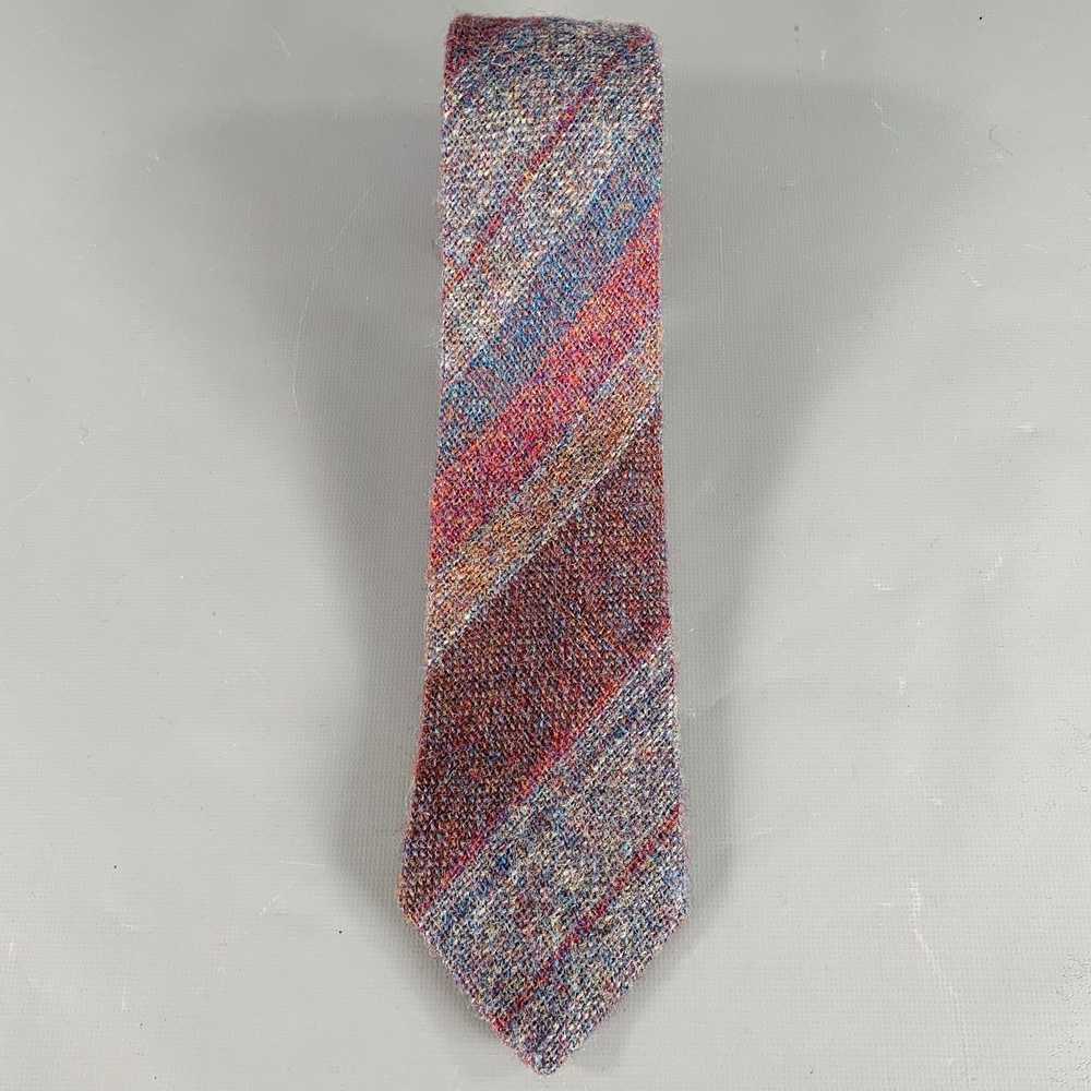 Other Blue Multi-Color Diagonal Stripe Wool Woven… - image 3