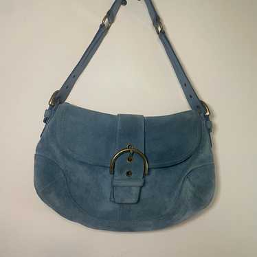 バッグ COACH SOHO Handbag shoulderbag suede Y2K Vintage Y2k Coach Burgundy Suede Soho Shoulder Buckle Bag