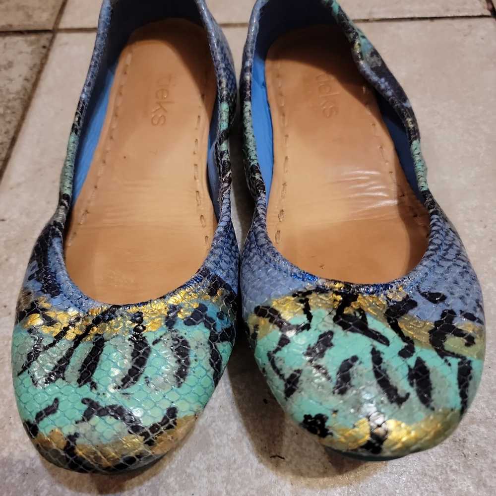 Tieks Azure Snake Size 7 GUC - image 1