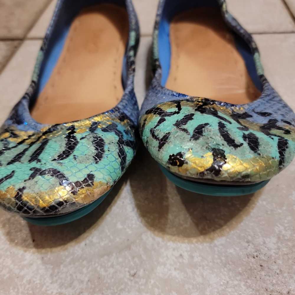 Tieks Azure Snake Size 7 GUC - image 4