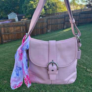 バッグ COACH RARE PINK SOHO leather tote bag Rare Coach, shoulder bag, signature, pink, Soho, Bag Charm