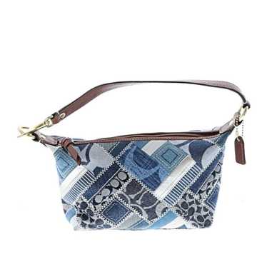 バッグ coach patchwork Denim bag signature y2k Coach Patchwork Signature Denim Gallery Tote Book Bag Purse