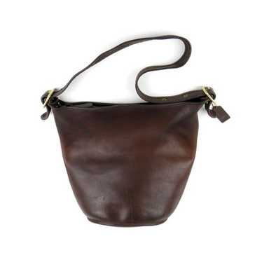 バッグ COACH Vintage Leather Bucket Shoulder Vintage 80s COACH Bag, Tan Leather Coach Bucket Bag