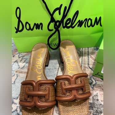 Sam Edelman Waylon Raffia Slides Square Toe Block… - image 1
