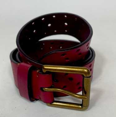 Fossil Dark Raspberry Belt With Perforations And … - image 1