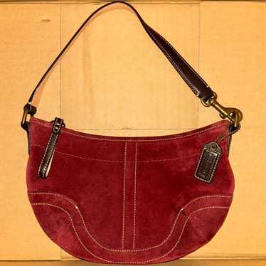 バッグ Coach Vtg y2k Hobo Bag Burgundy Suede Coach Burgundy Red Suede Leather Soho Hobo Vintage Bag Y2K
