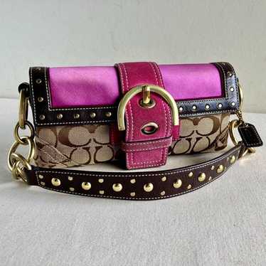 バッグ Rare pink signature canvas bag 6830 COACH Signature Swing pack Flower Art Pattern, Crossbody Bag