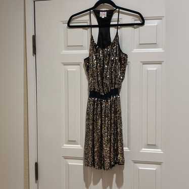 Parker Sequin Silk Black, Silver And Gold Dress - image 1