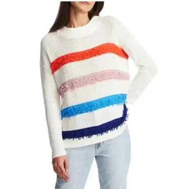 1.State Loop Stitch Multi Color Stripe Sweater - image 1