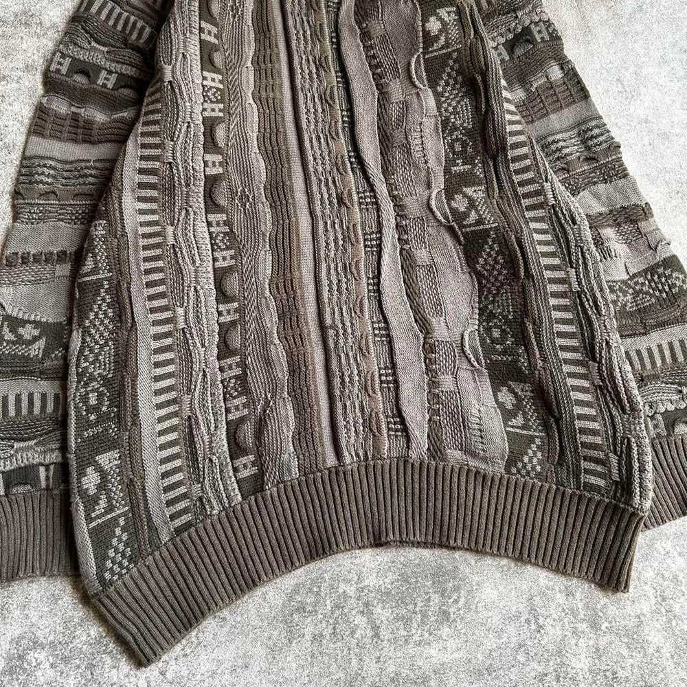 archive retro pattern knit stripe khaki - image 4