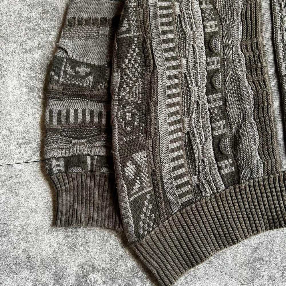 archive retro pattern knit stripe khaki - image 5