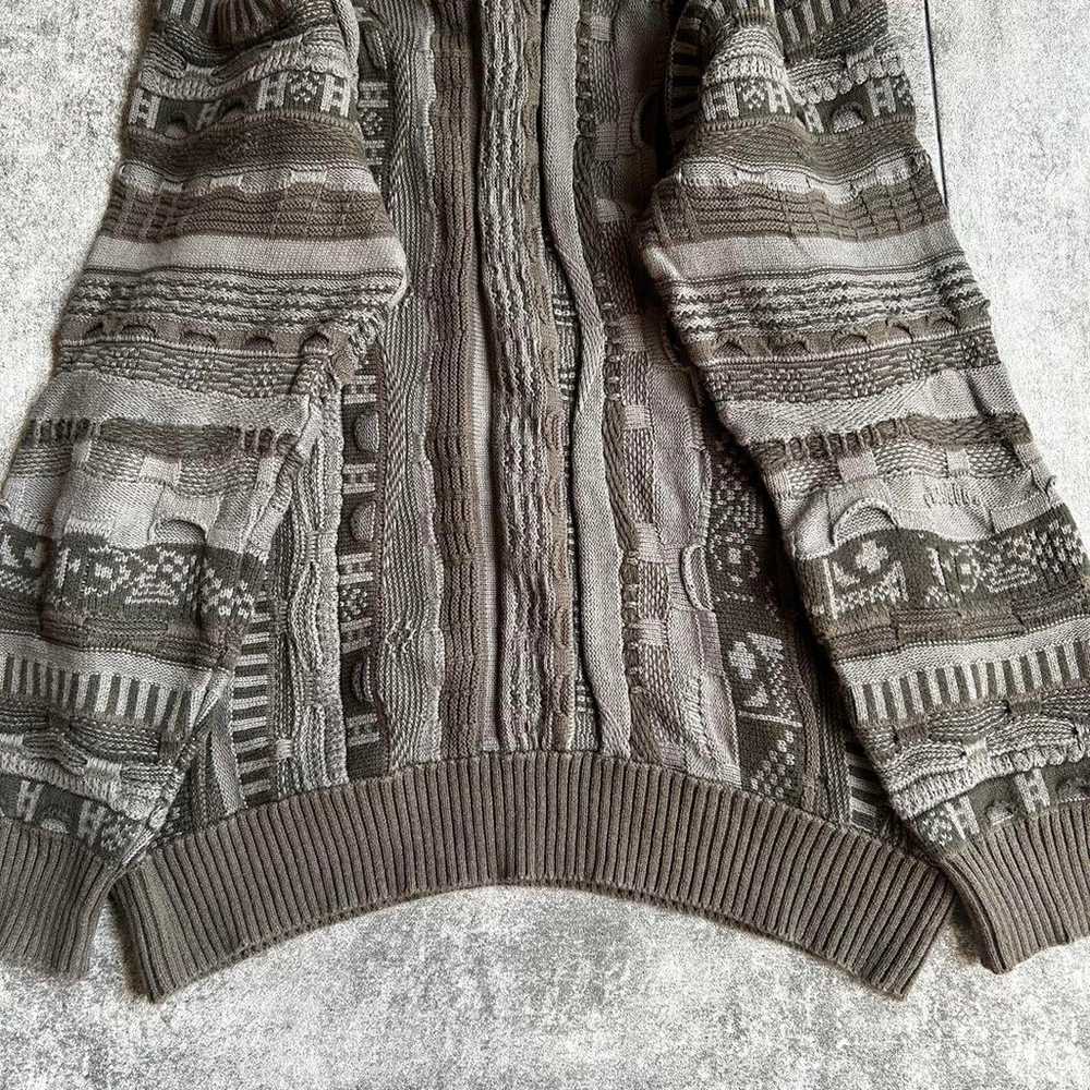 archive retro pattern knit stripe khaki - image 9