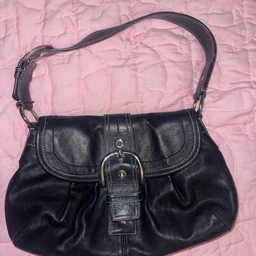 未使用保管品 vintage coach old soho ブラック Coach Black Leather Soho Shoulder Bag – Rediscover Vintage