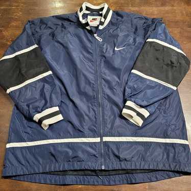 VTG Nike Mens Full Zip Mesh Lined Blue Windbreake… - image 1