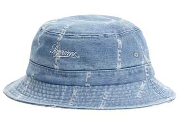 帽子 SUPREME Logo Stripe Jacquard Denim Supreme Logo Stripe Jacquard Denim Camp Cap (FW20) - $48