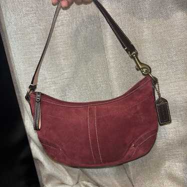 バッグ Coach Soho Hobo Suede Leather Shoulder COACH Vintage Soho Shoulder bag buckle Suede Leather Beige