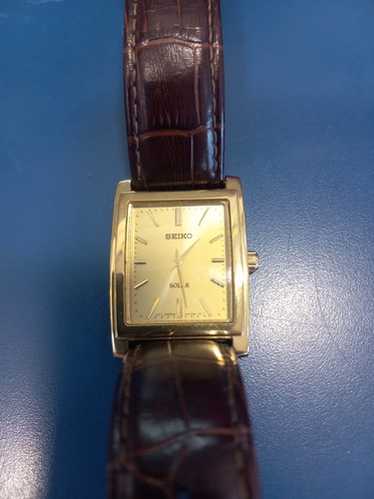 SEIKOセイコー V115-0AC0 ゴールドダイヤル ソーラー Seiko Solar Tank Watch Men Goldtone Gold Dial V115-0AC0 | eBay