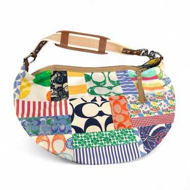 COACH signature Hamptons Hobo Bag Rare★ ❤️ Coach Hamptons Hobo Silver/Burnished Amber Bag In