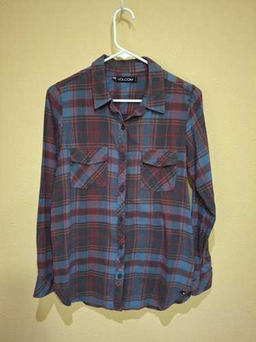 VOLCOM True to This Button Down Plaid Flannel Shi… - image 1