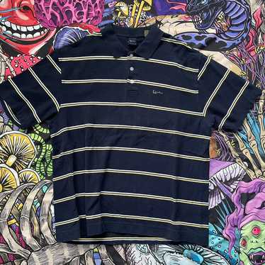 M*w様 90s karl kani Polo Shirt HIPHOP/RAP Vintage Karl Kani Gold Men's Polo Shirt Stripes Golf Y2k 90s